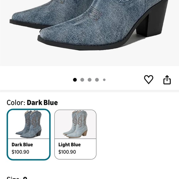 Denim Western Cowboy Boots - Picture 2 of 4